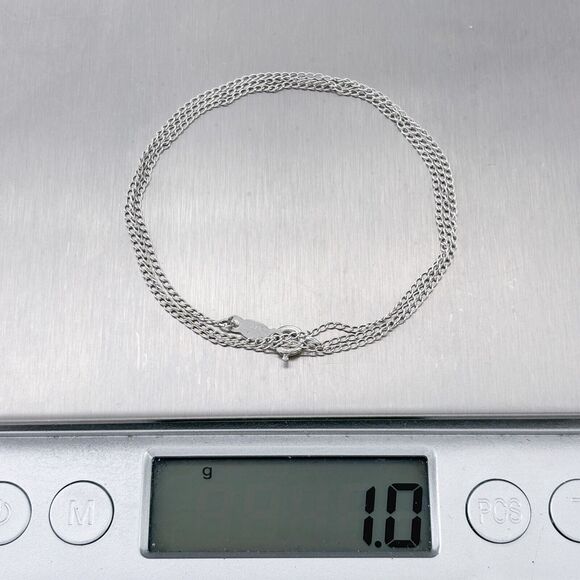 Vintage Sterling Silver 925 1.1mm Chain Link Necklace 18" - Picture 2 of 3